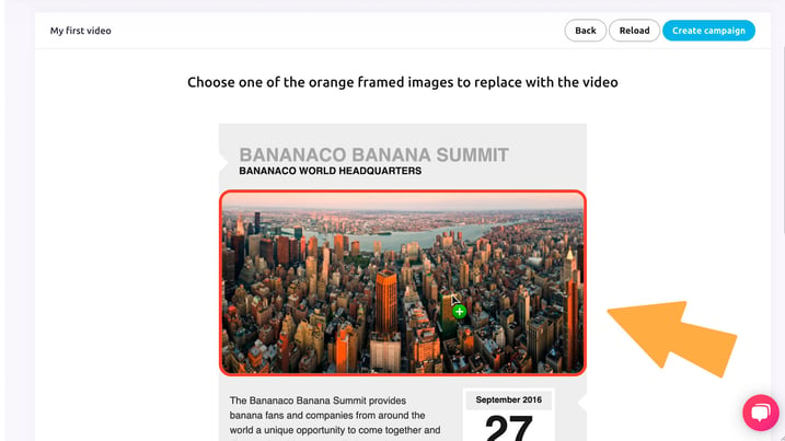 image selector that will be replaced by a video within the email