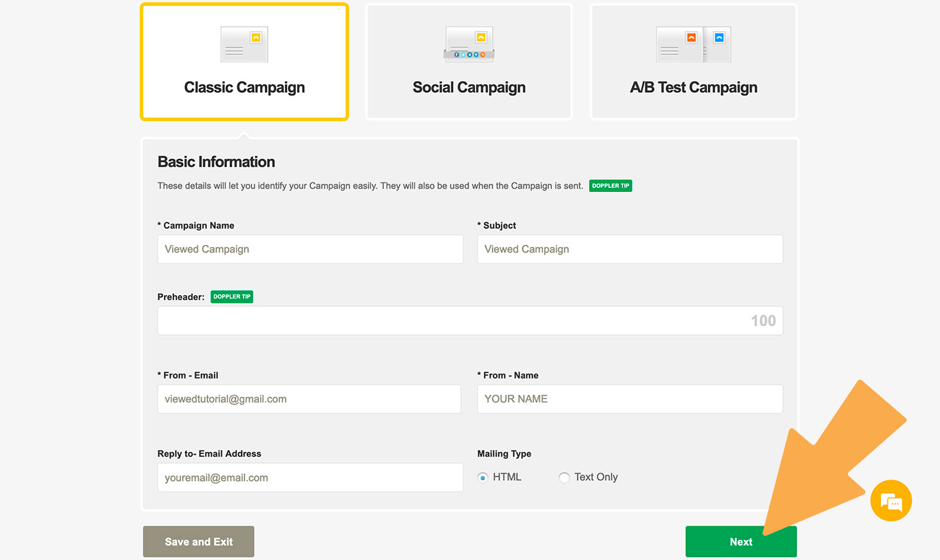 Create campaign