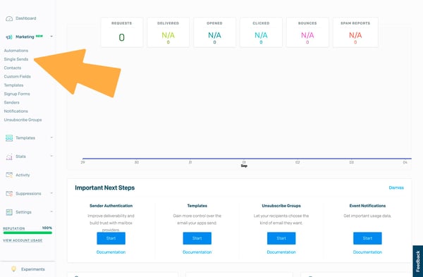 Single Sends SendGrid